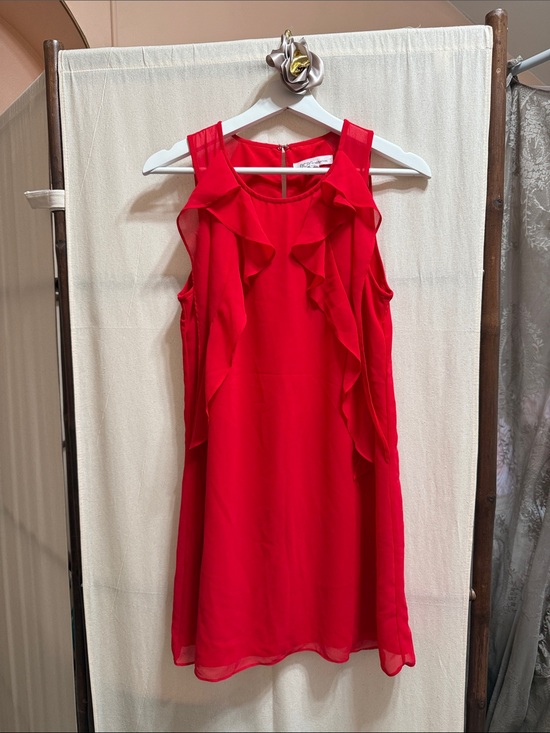 BCBGeneration Dresses & Skirts - BCBGeneration Red Ruffle Shift Mini Dress
